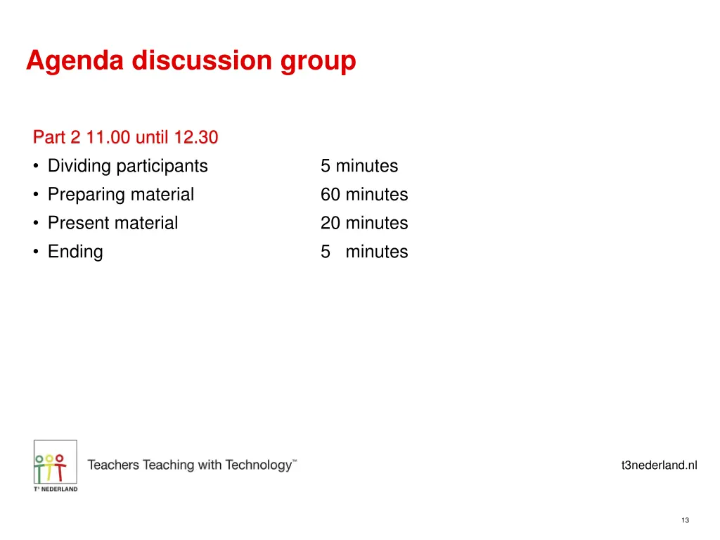 agenda discussion group 1