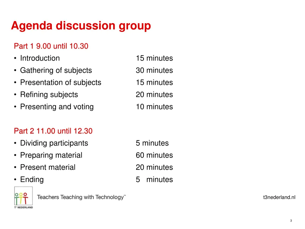 agenda discussion group