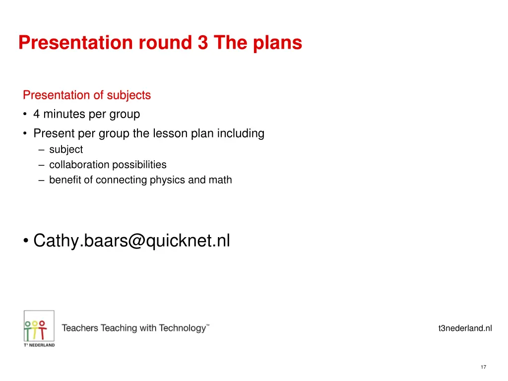 presentation round 3 the plans