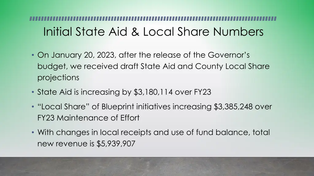 initial state aid local share numbers
