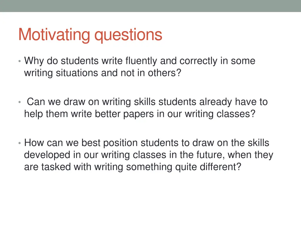 motivating questions