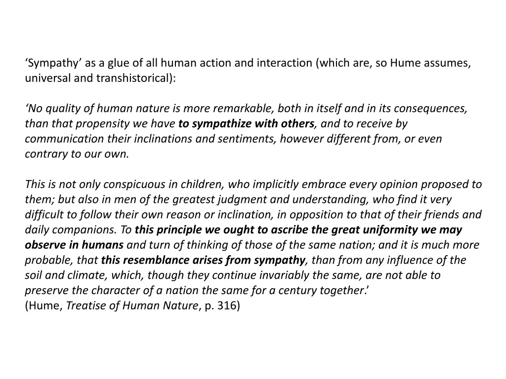 sympathy as a glue of all human action