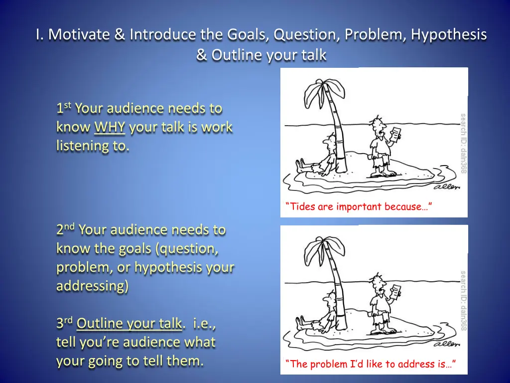 i motivate introduce the goals question problem