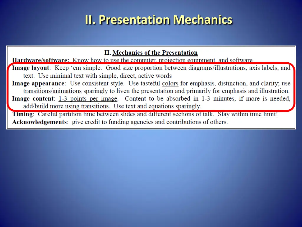 ii presentation mechanics 2