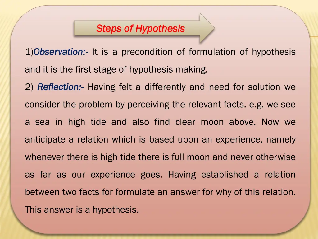 steps of hypothesis steps of hypothesis