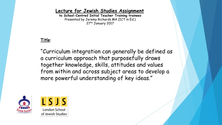 lecture for jewish studies assignment to school