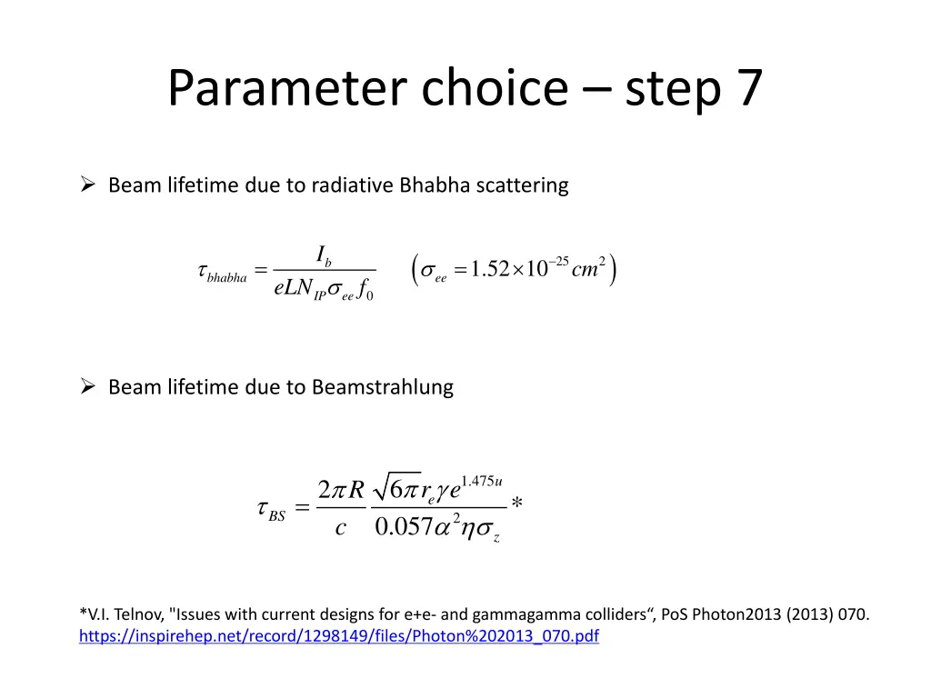 parameter choice step 7