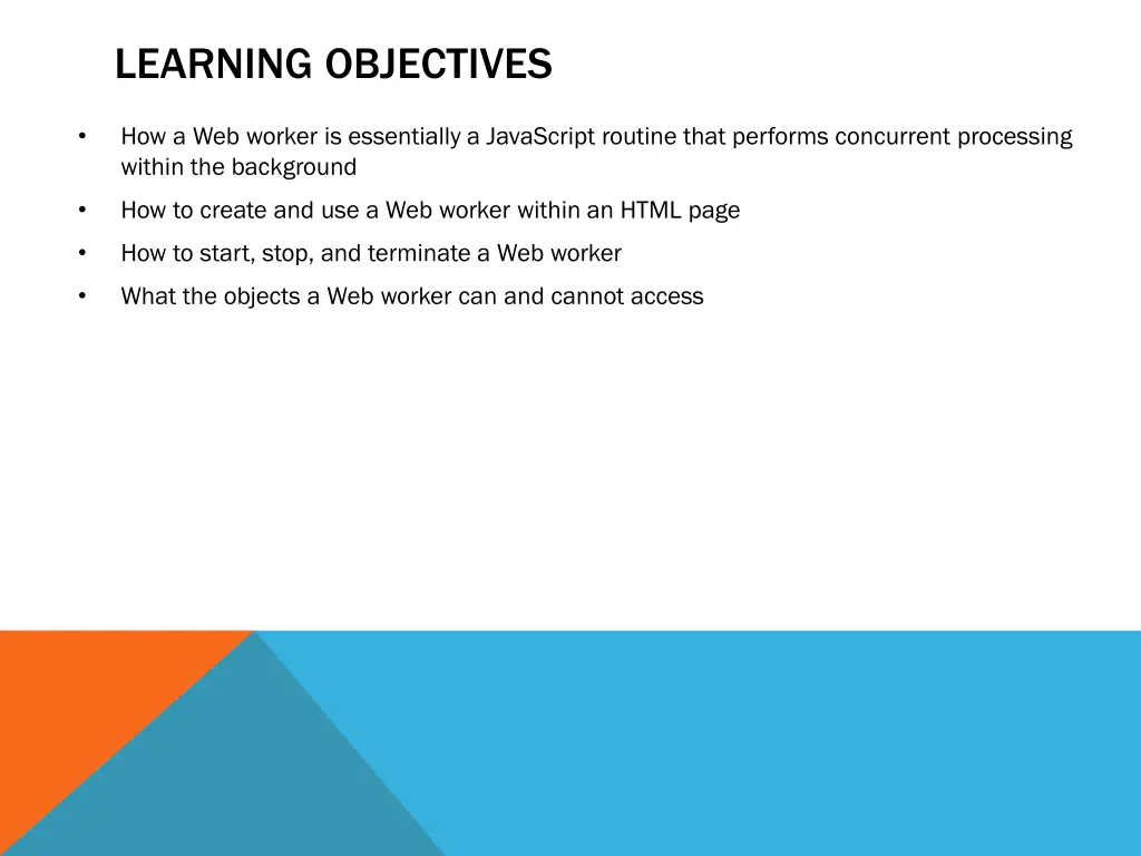 learning objectives