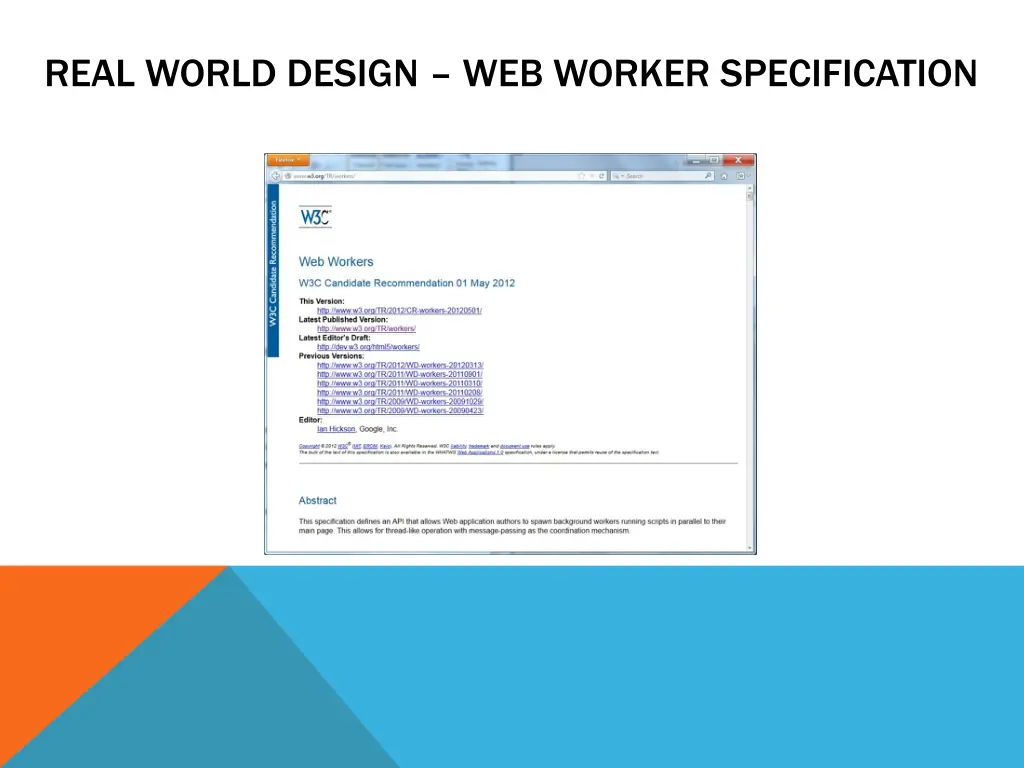 real world design web worker specification