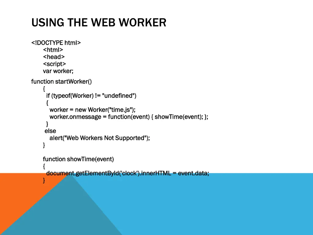 using the web worker