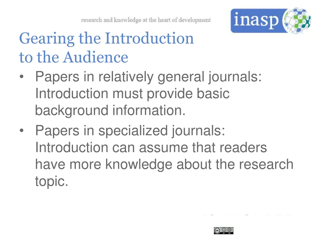 gearing the introduction to the audience papers