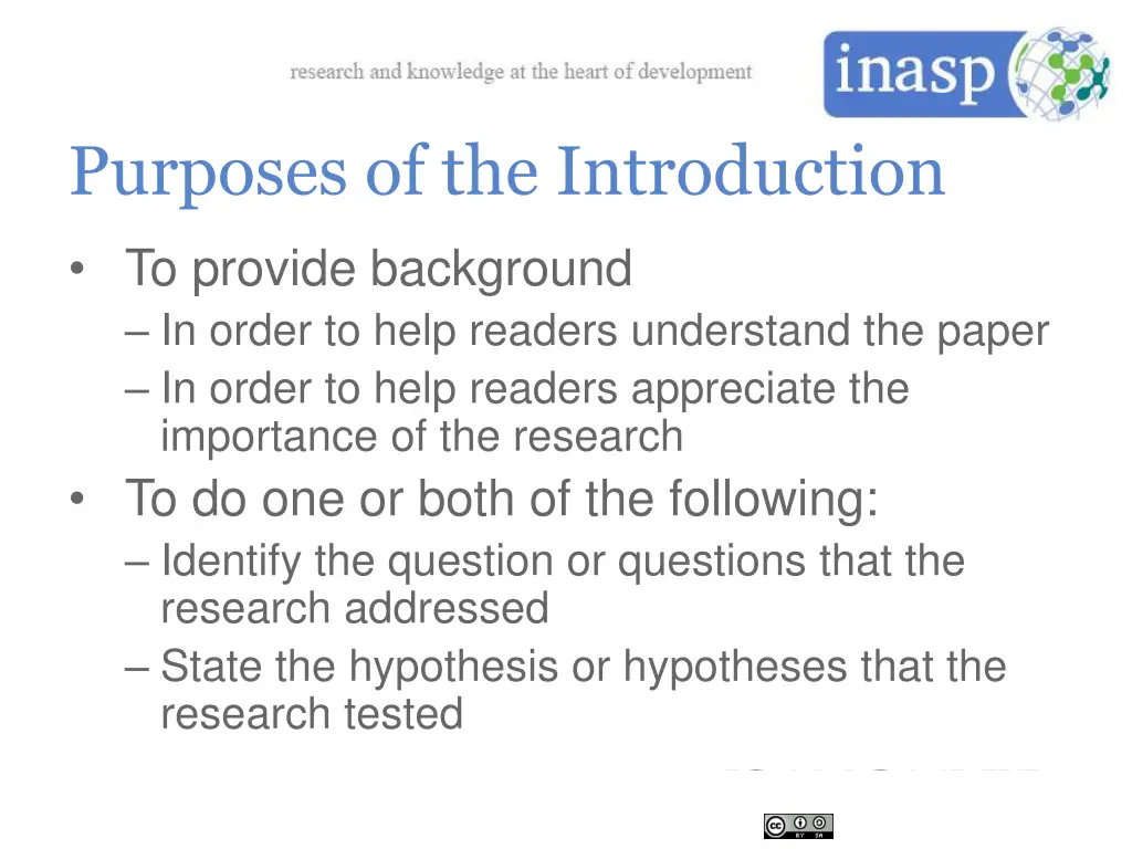 purposes of the introduction
