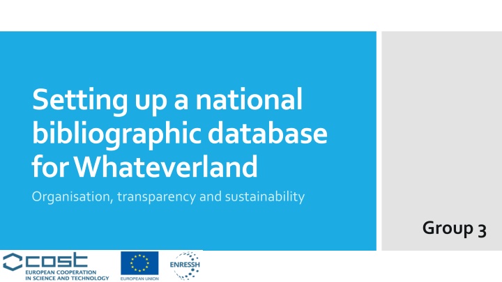settingupa national bibliographicdatabase