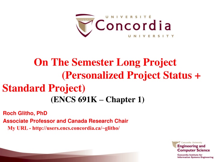 on the semester long project personalized project