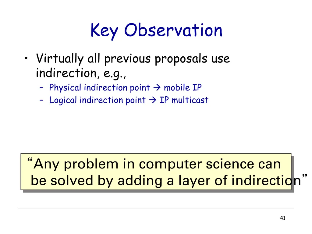 key observation