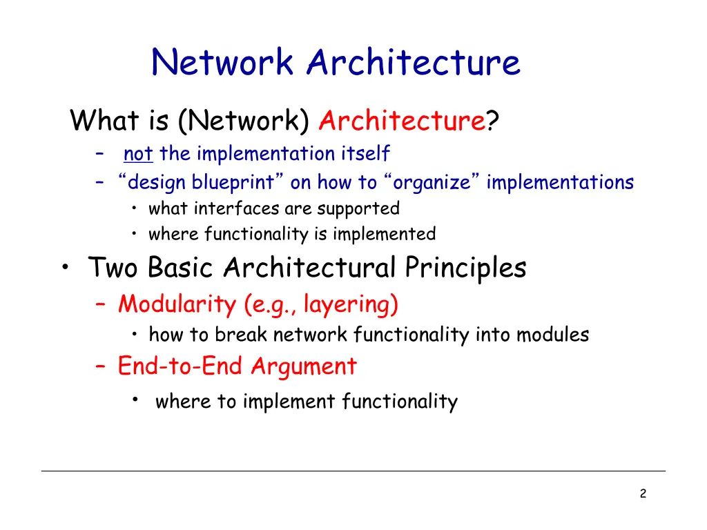 network architecture