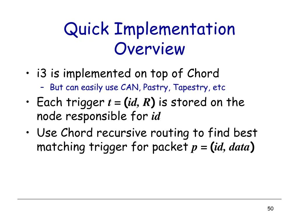 quick implementation overview i3 is implemented