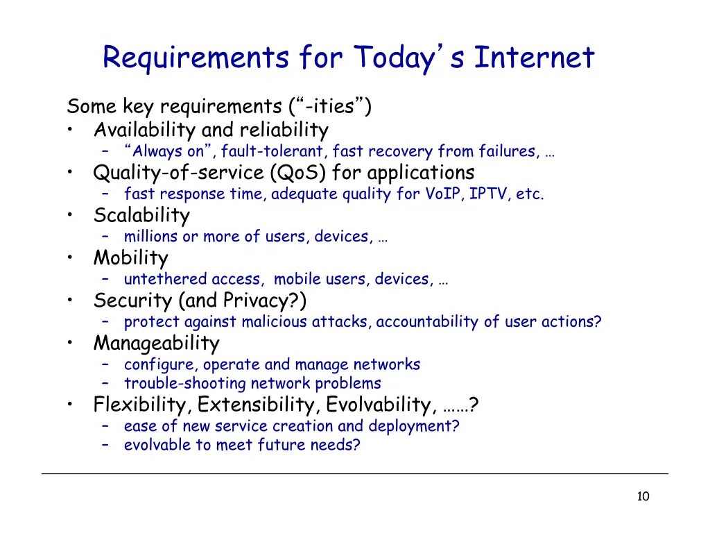 requirements for today s internet