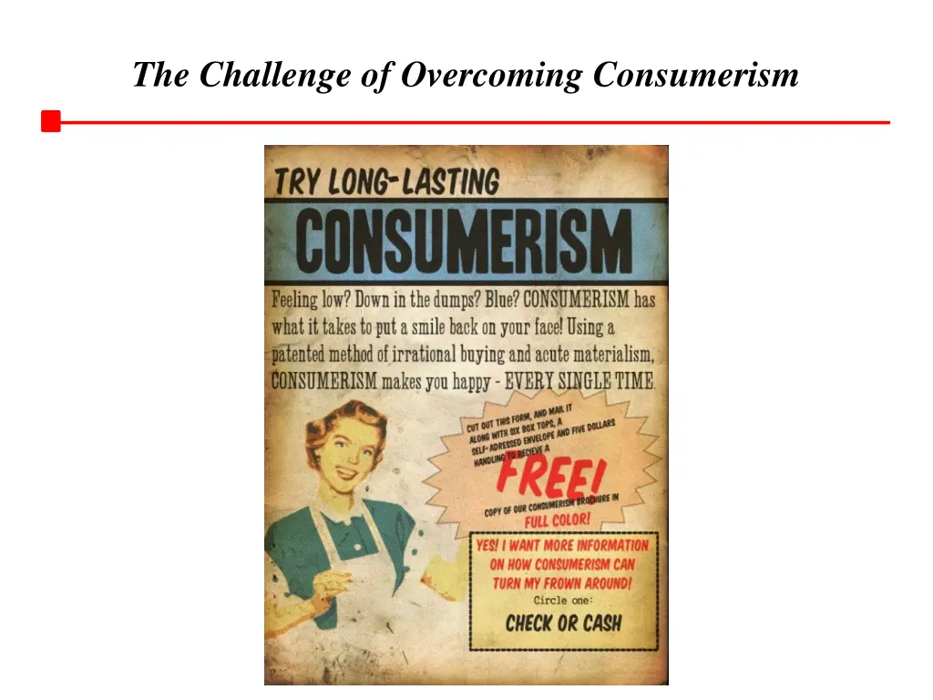 the challenge of overcoming consumerism