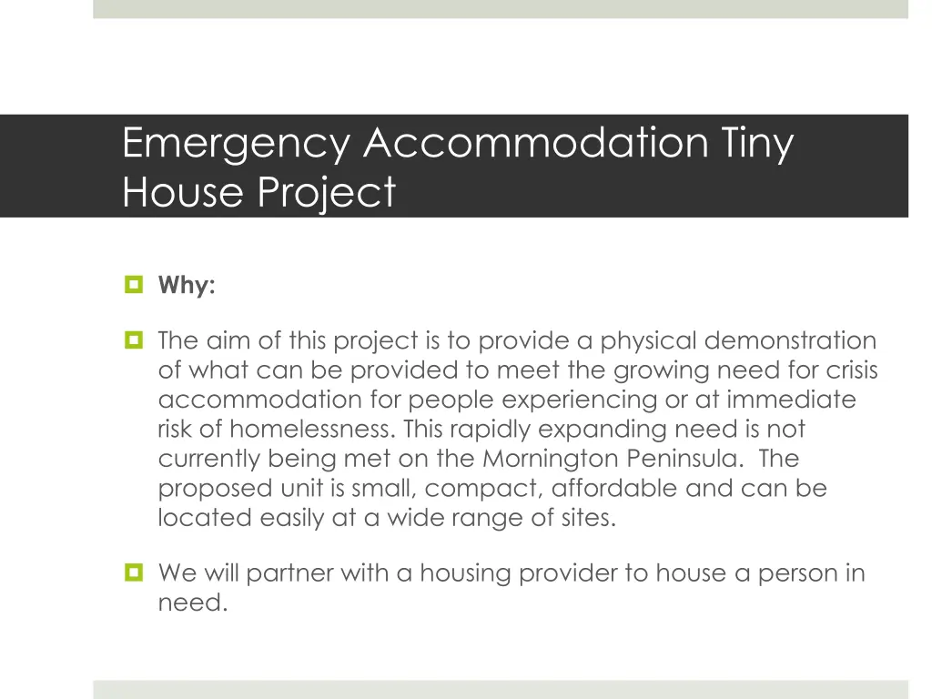 emergency accommodation tiny house project 2