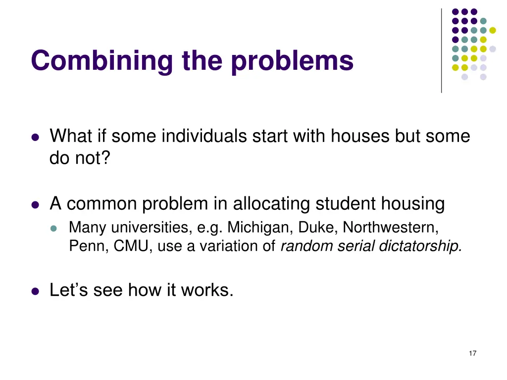 combining the problems