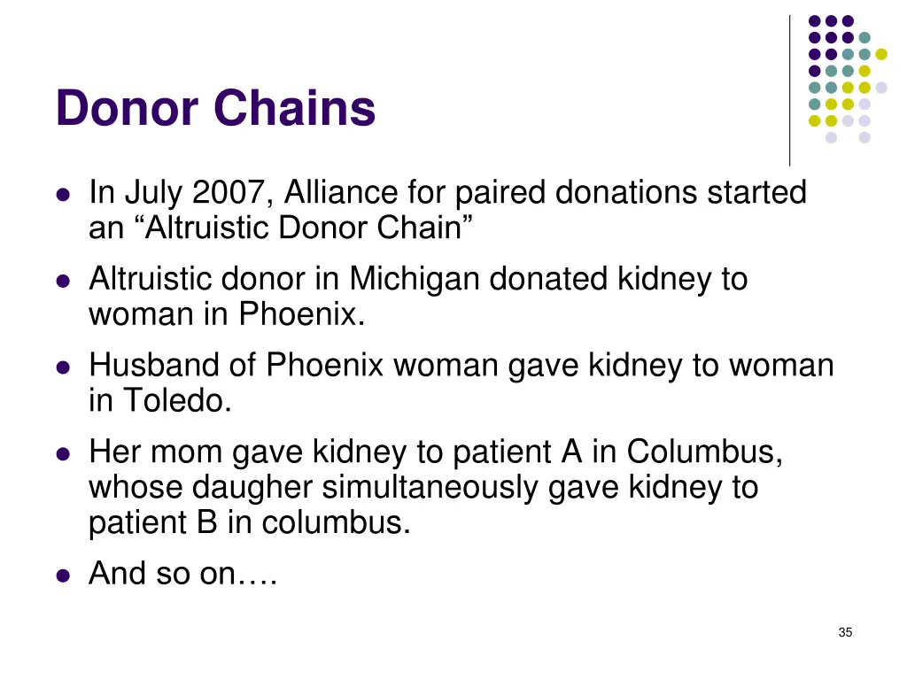 donor chains