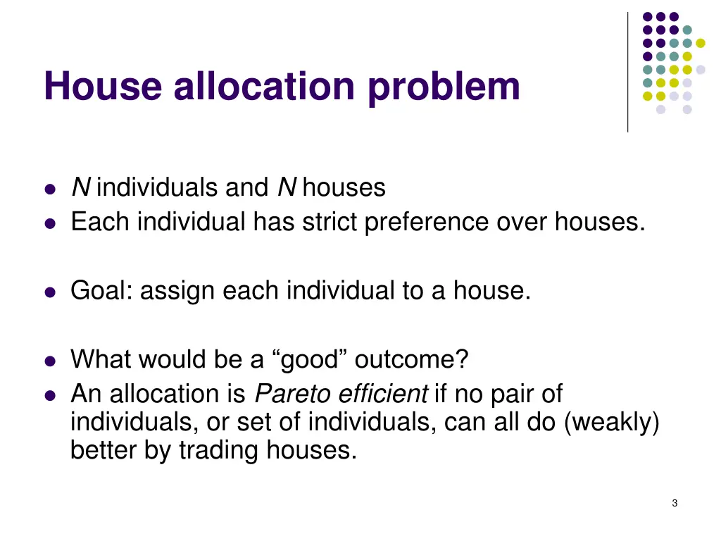 house allocation problem