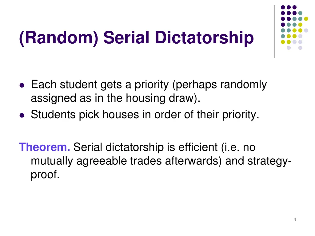 random serial dictatorship