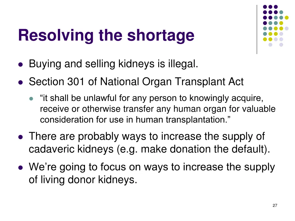 resolving the shortage