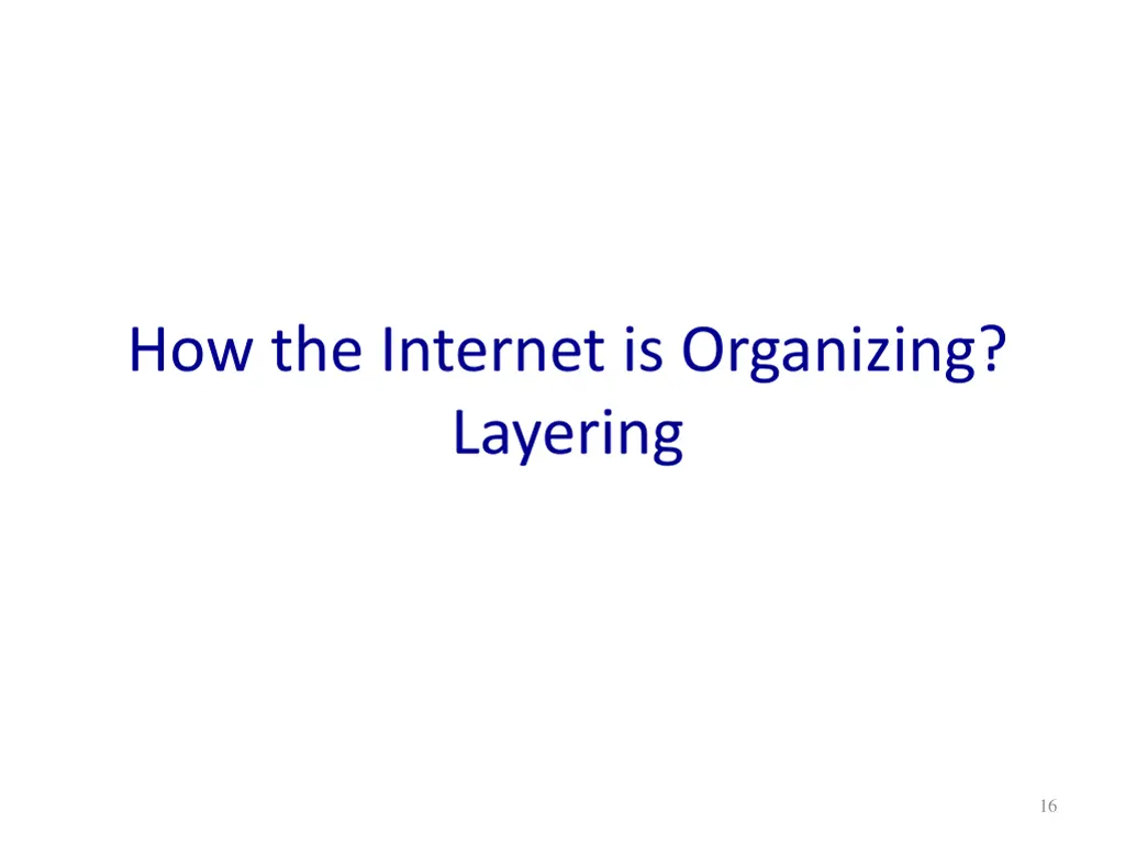 how the internet is organizing layering