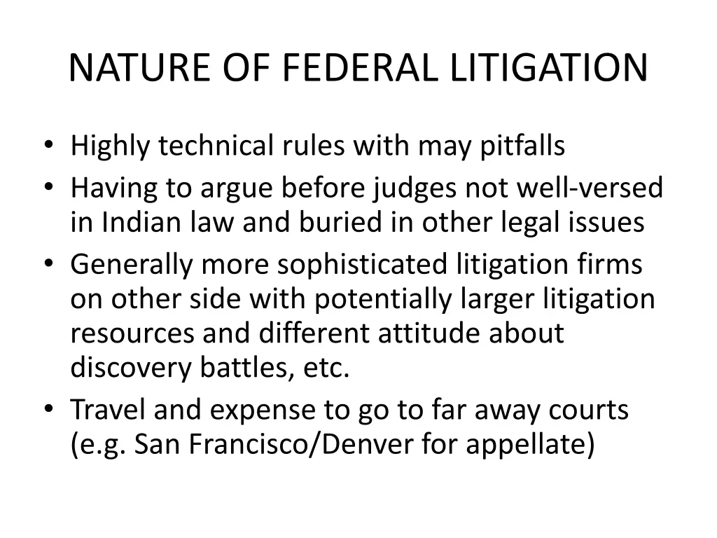 nature of federal litigation