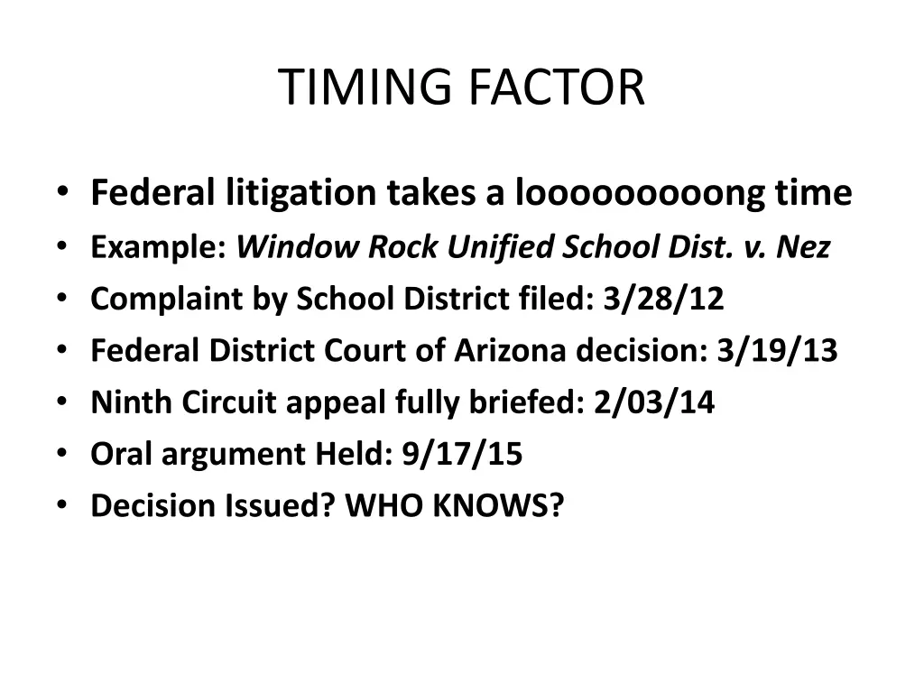 timing factor