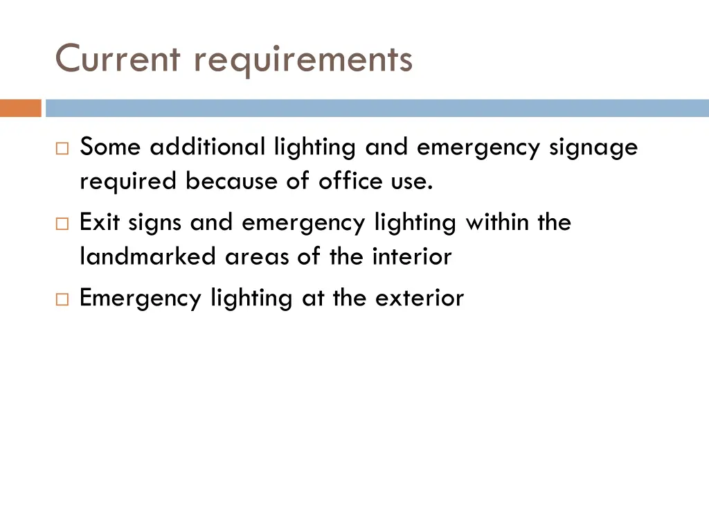 current requirements