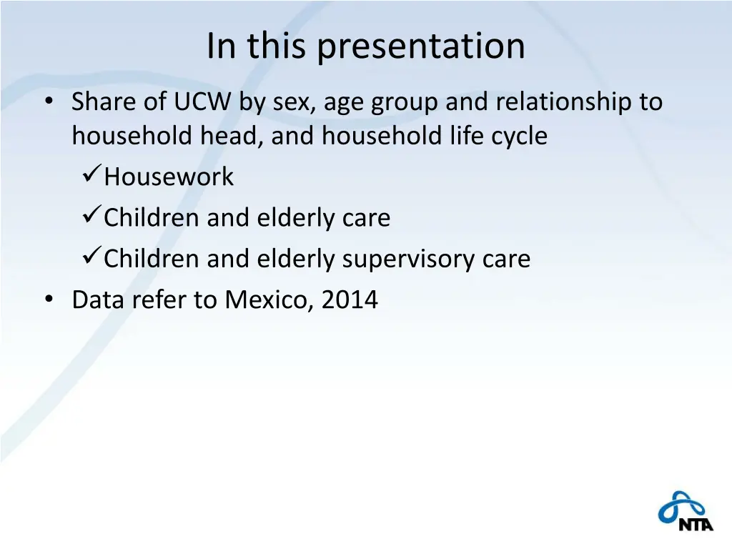 in this presentation