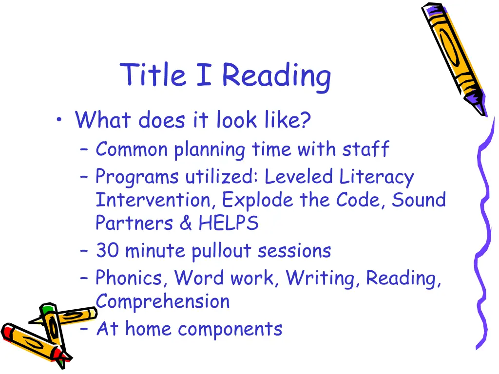 title i reading what does it look like common