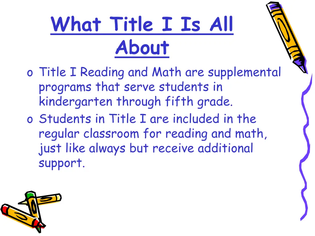 what title i is all about o title i reading