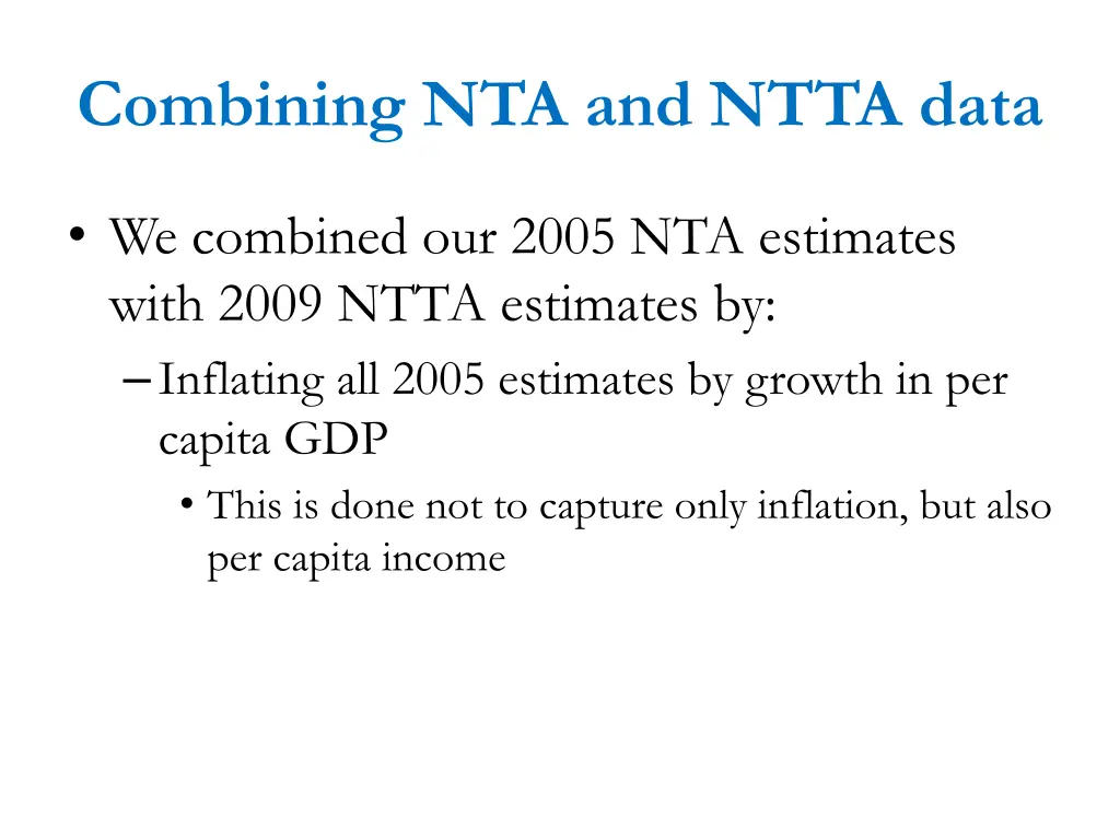 combining nta and ntta data