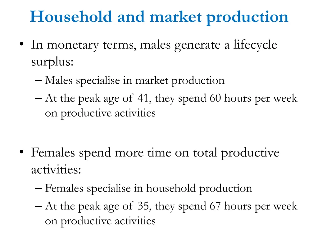household and market production