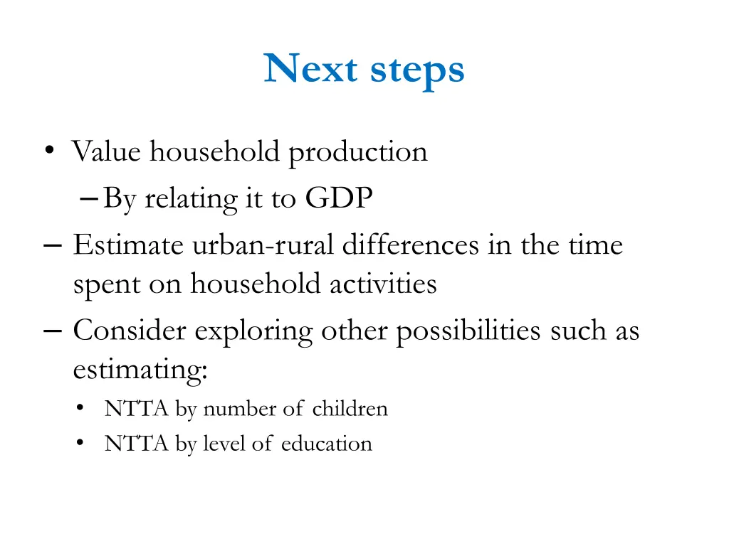 next steps