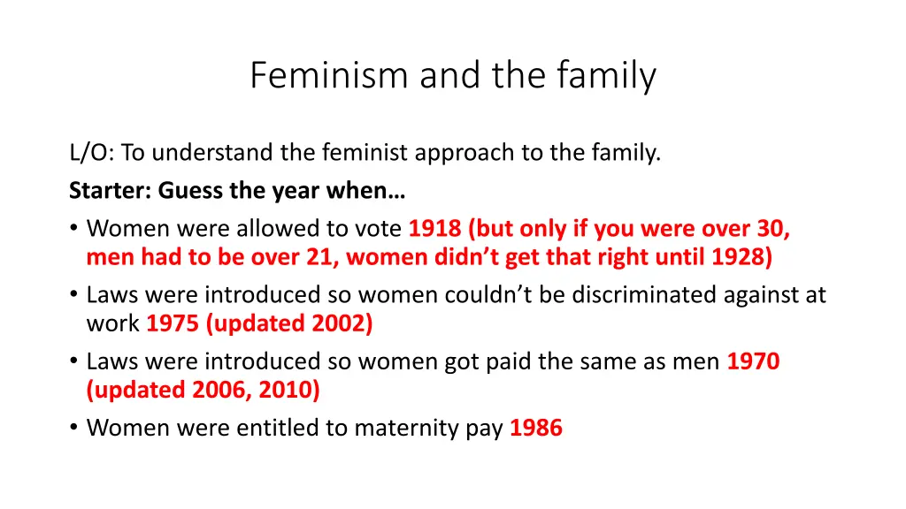feminism and the family 1