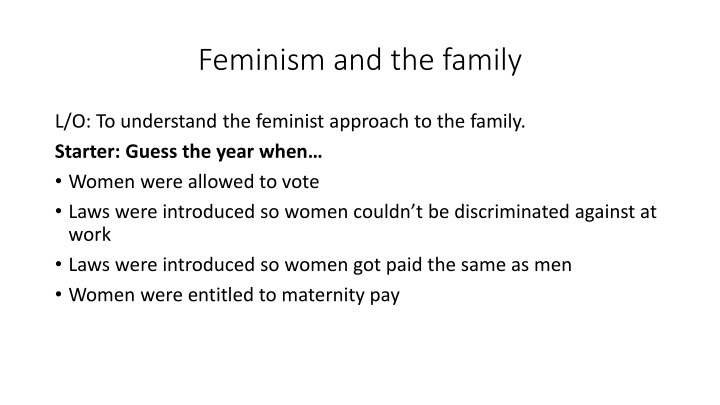 feminism and the family