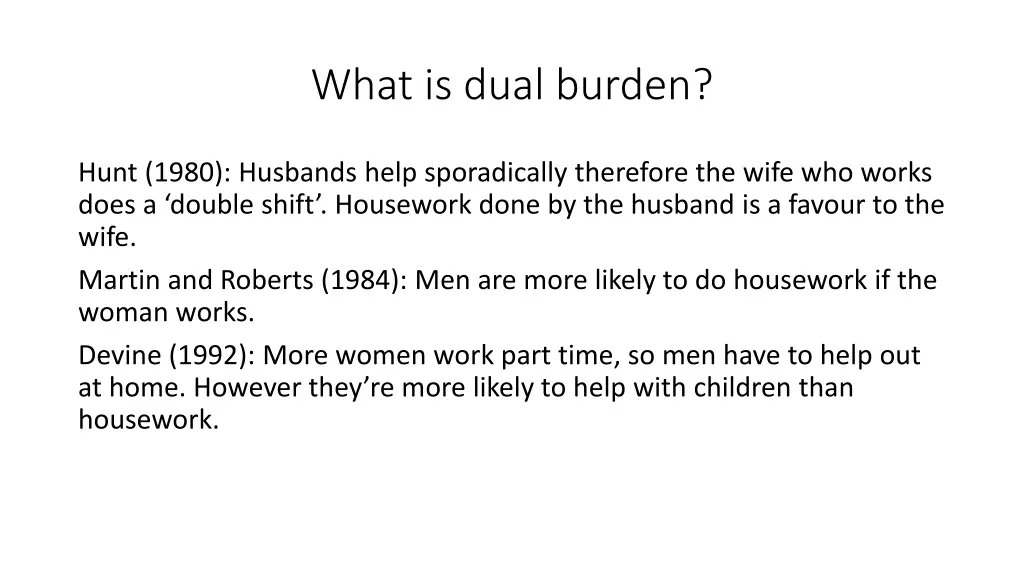 what is dual burden 1