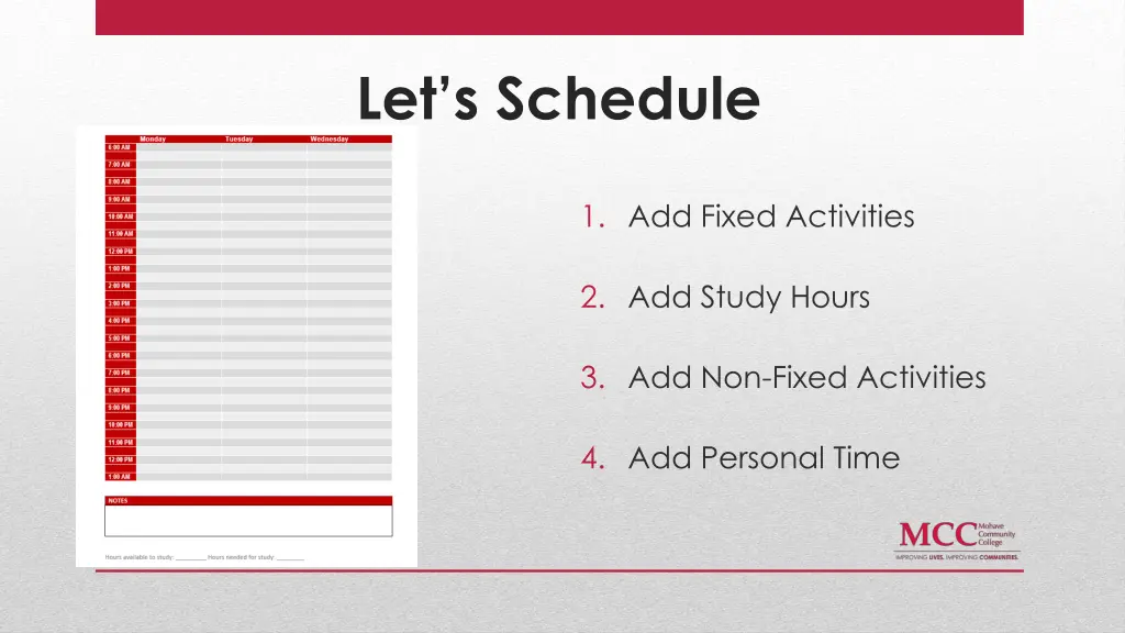 let s schedule