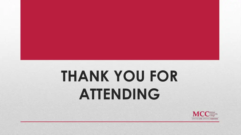 thank you for attending