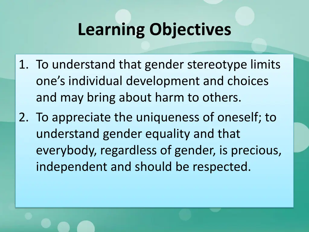 learning objectives