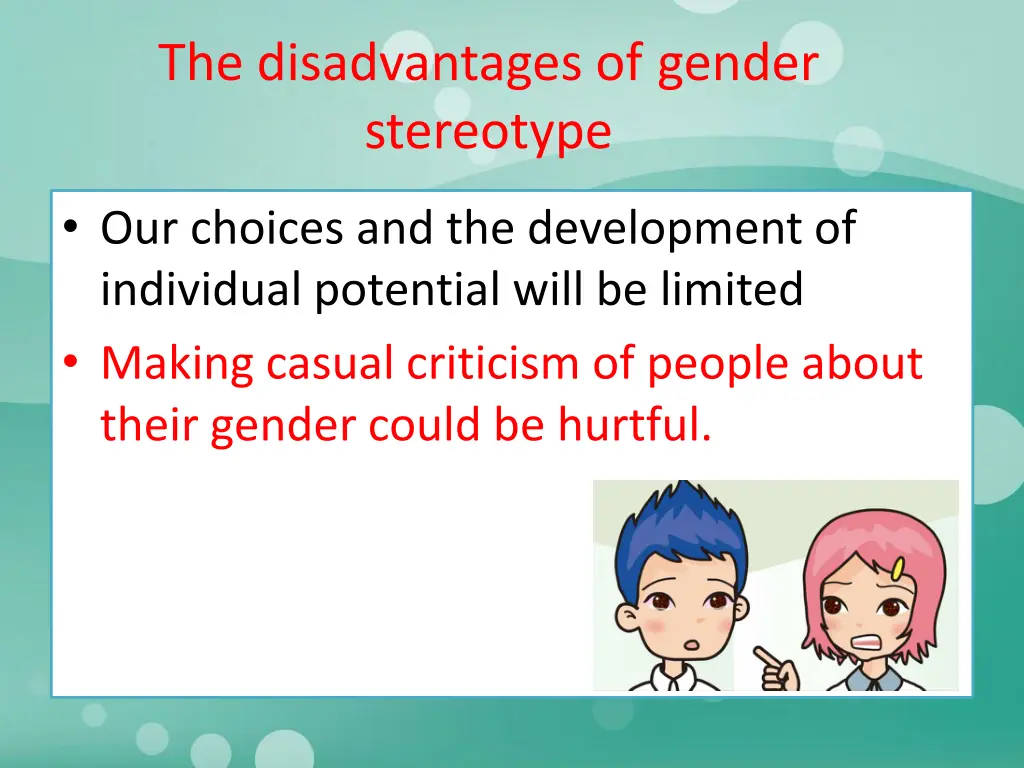 the disadvantages of gender stereotype