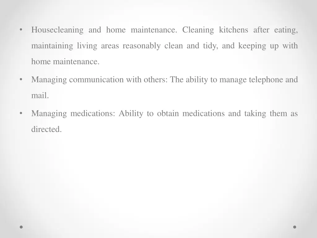 housecleaning and home maintenance cleaning