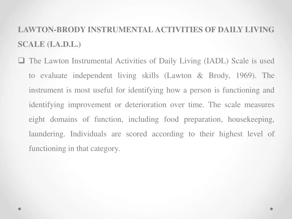 lawton brody instrumentalactivities of daily
