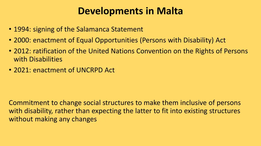 developments in malta