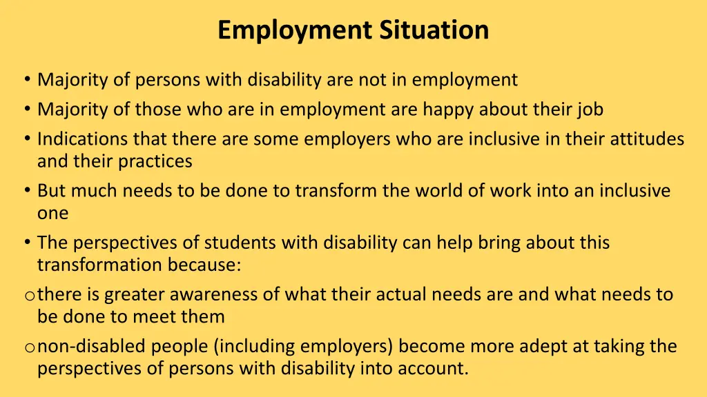 employment situation